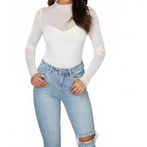 NEW FALCON PARK julian mesh mixed top in white